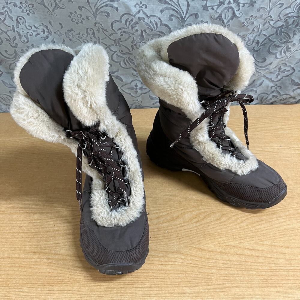 The North Face Nuptse Insulated Boots Big Girls Youth Size 4 Brown Snow Boots